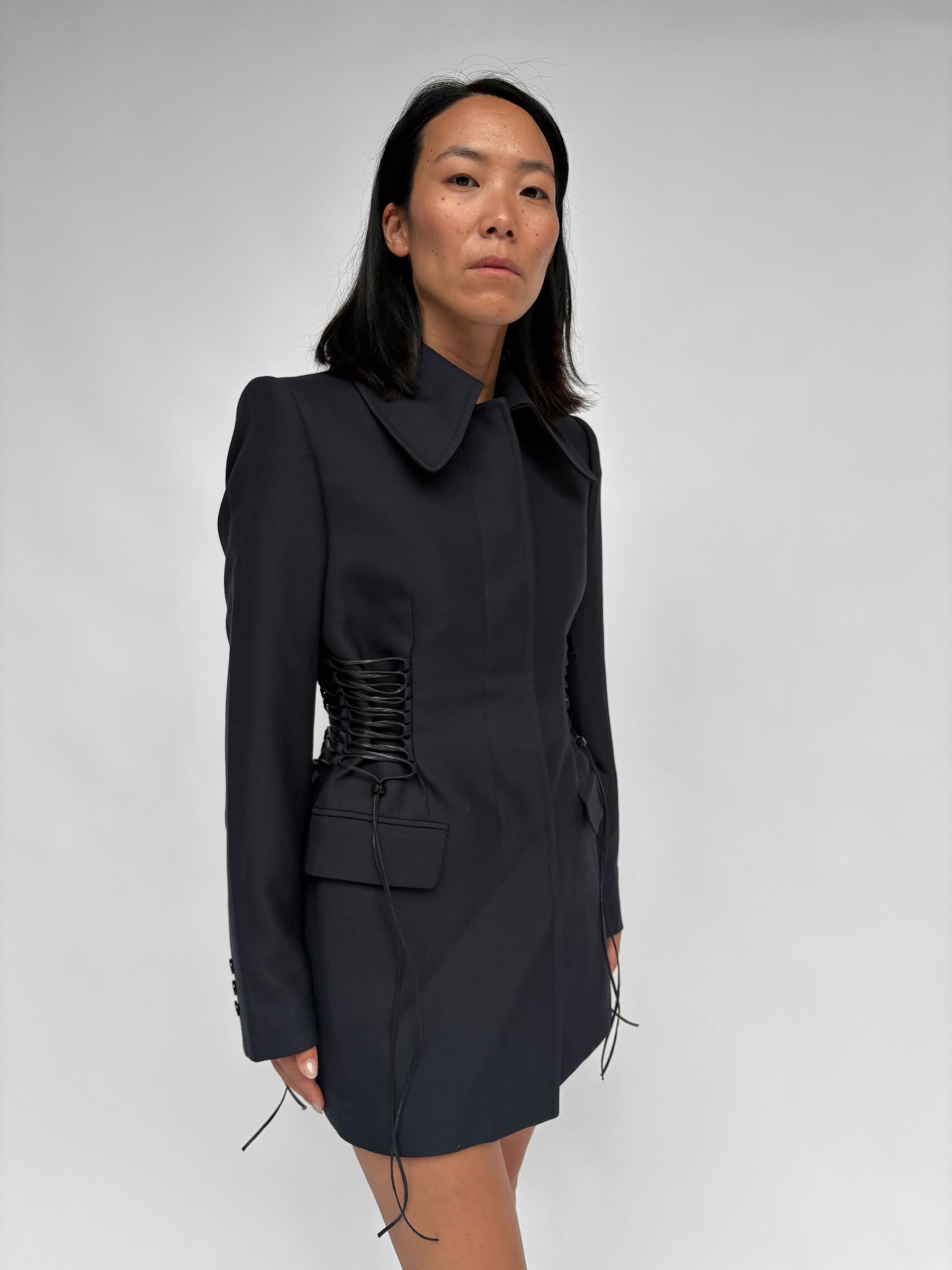 Piece No 44 — Dark Blue Waist-Cinching Blazer Dress