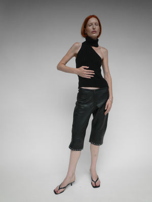 Leather Capri’s Black