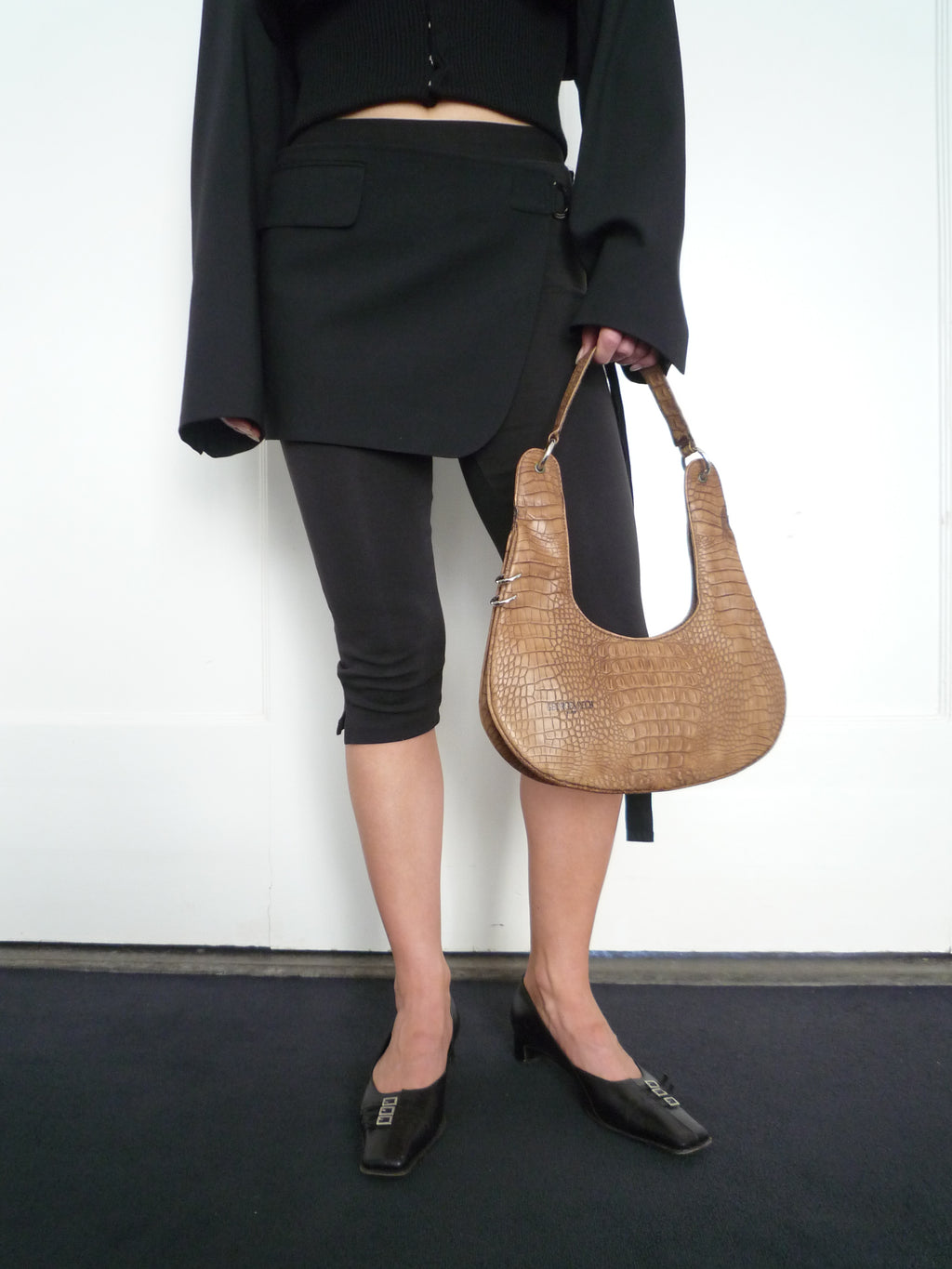 Croc Light Brown Leather Bag