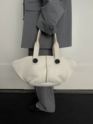 Button Bag in Cream