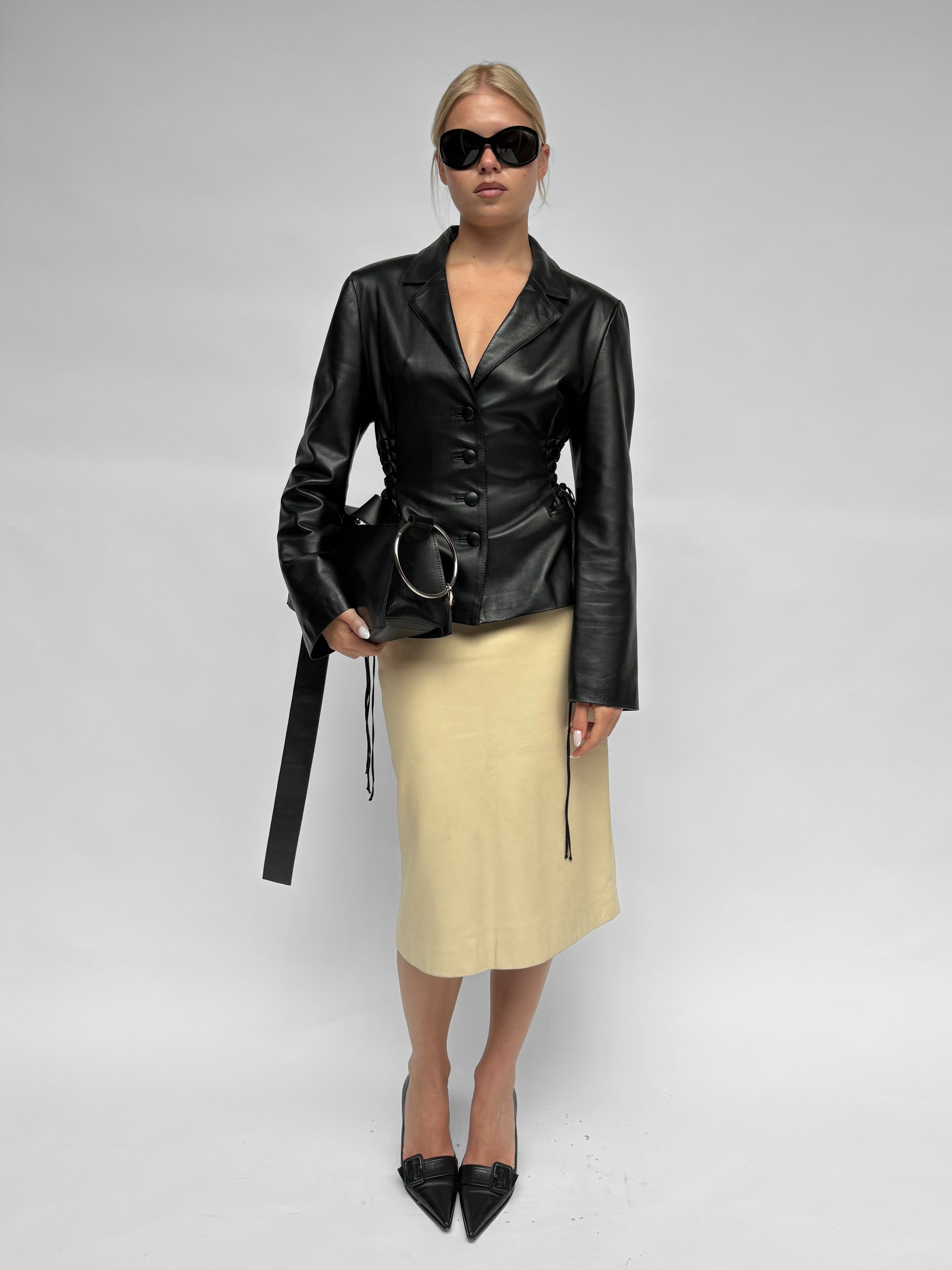 Piece No — The Leather Lace Up Jacket