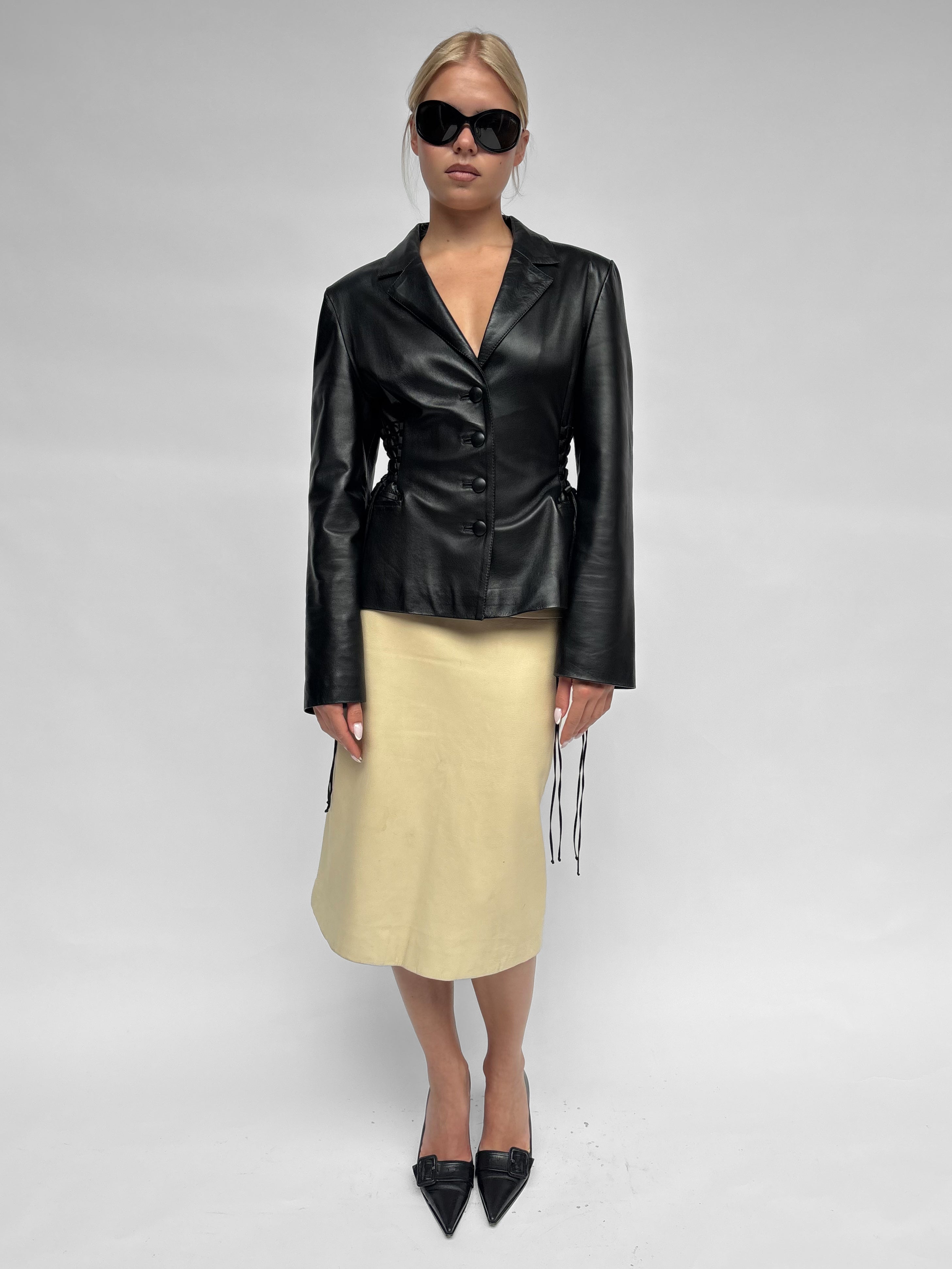 Piece No — The Leather Lace Up Jacket