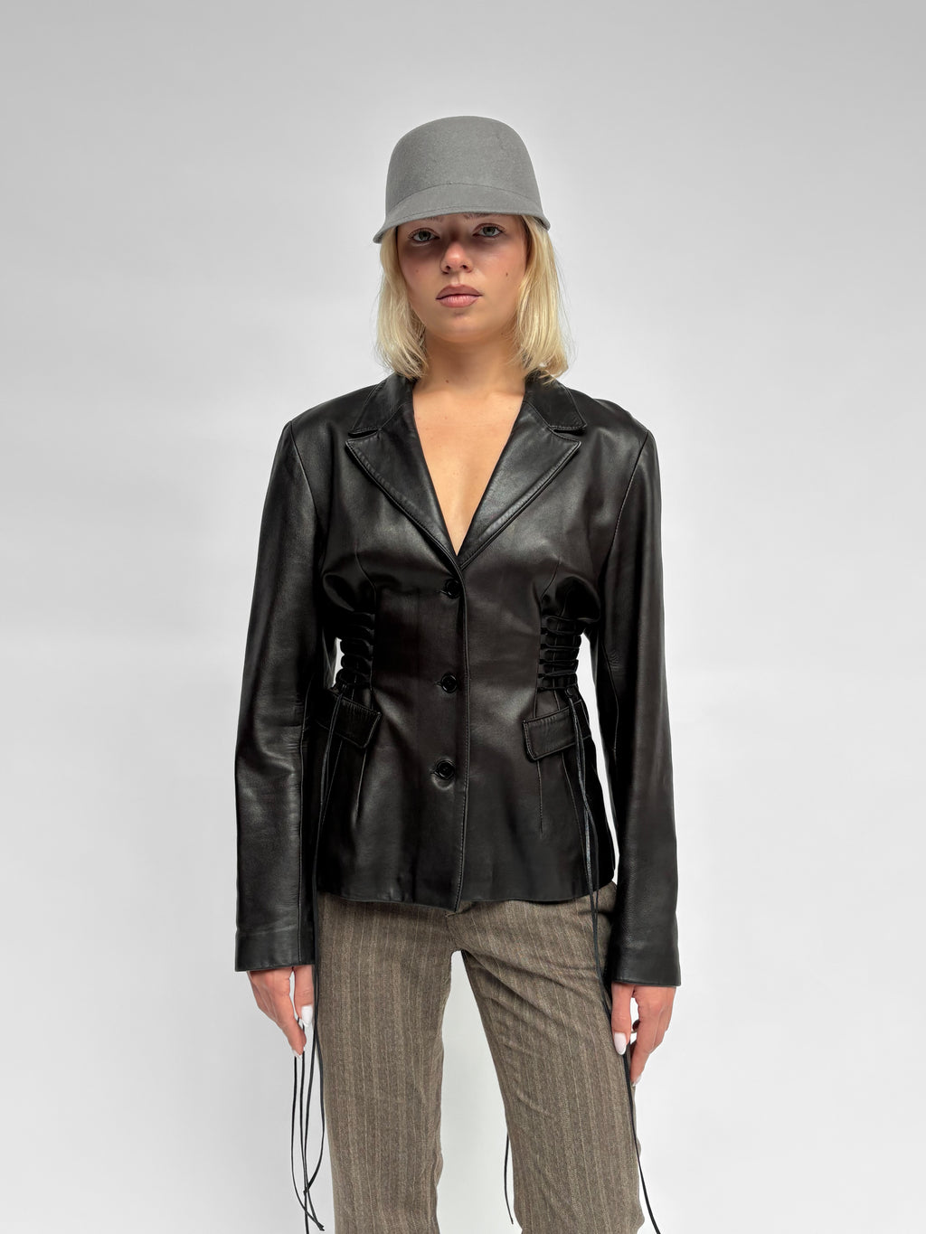 Piece No — The Leather Lace Up Jacket