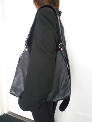 Black Leather Belt Bag