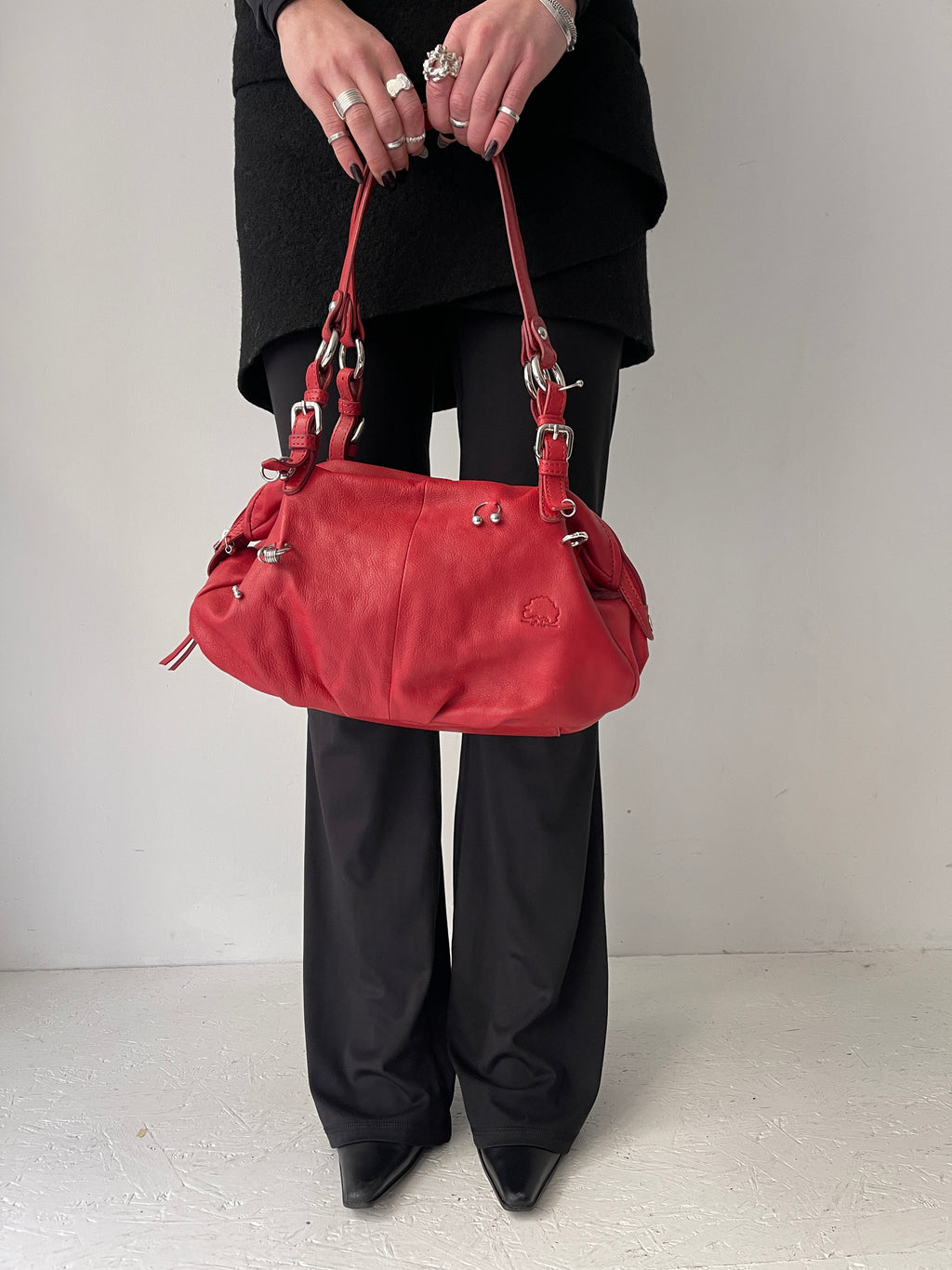 Red Leather Piercing Bag