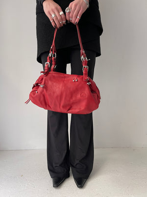 Red Leather Piercing Bag