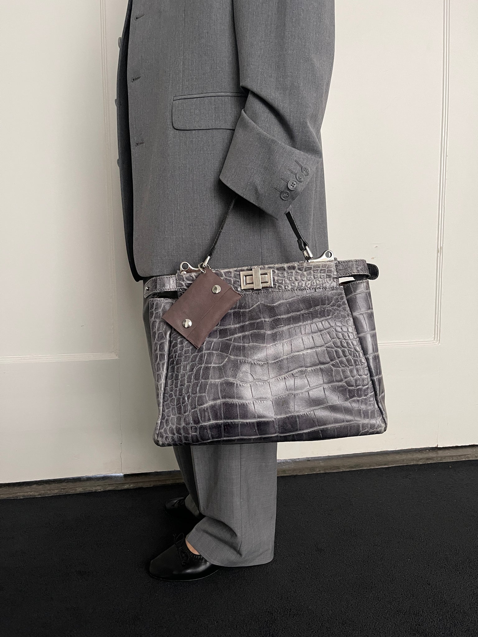 Croc Handbag with Pouch
