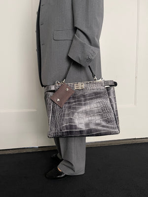 Croc Handbag with Pouch