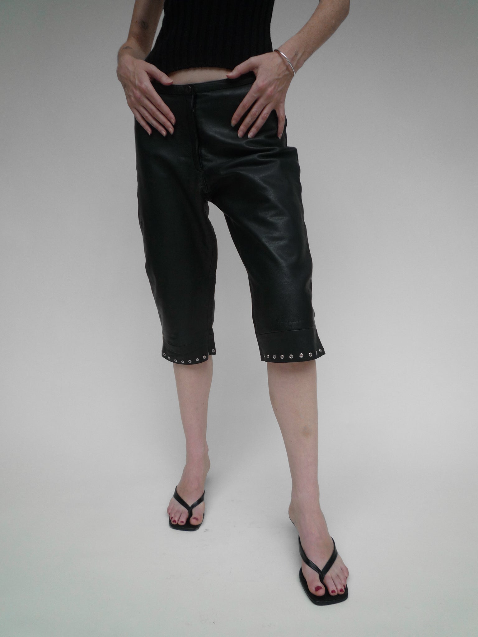 Leather Capri’s Black