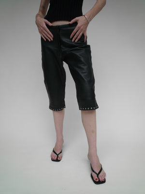 Leather Capri’s Black
