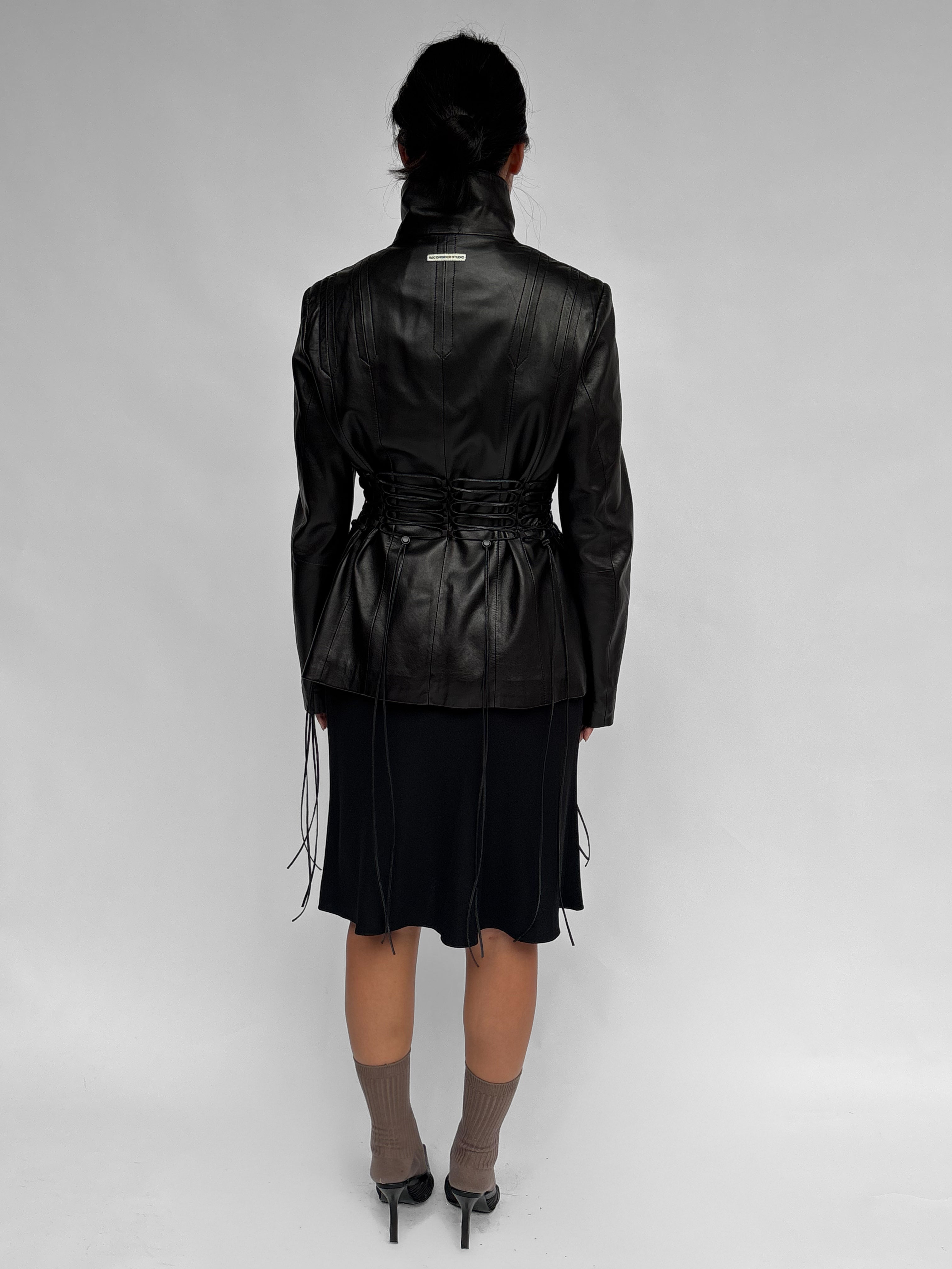 Piece No 42 — Soft Leather Cinched Waist Jacket