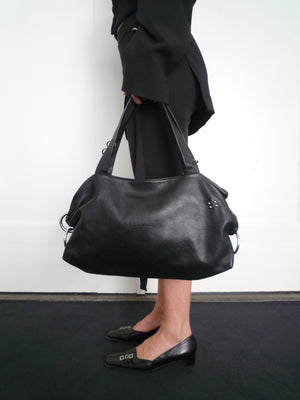 Black Leather Piercing Bag