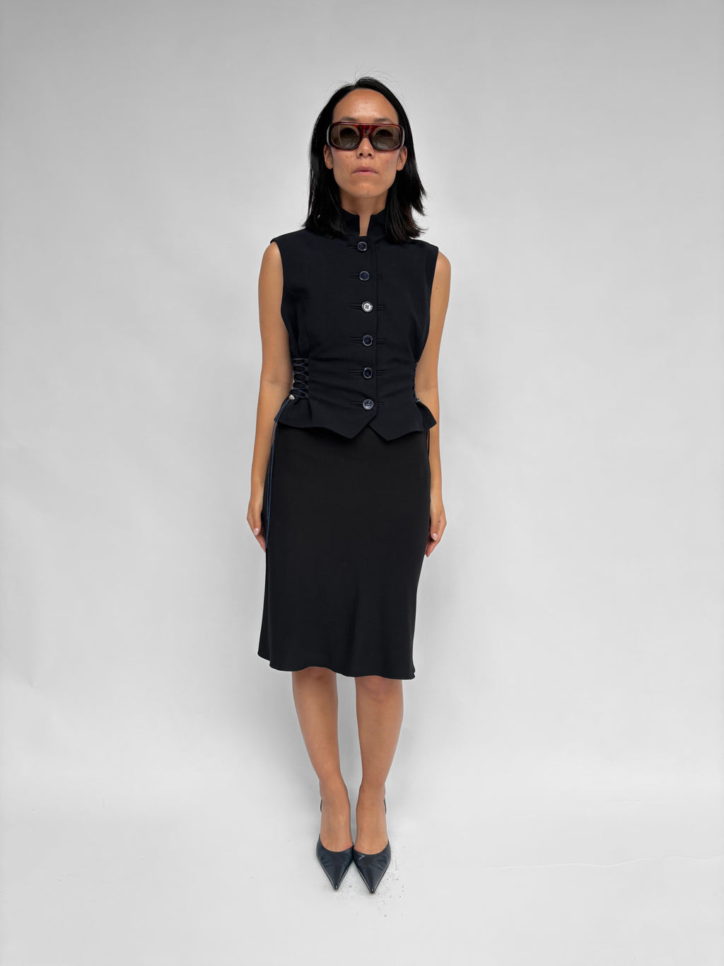 Piece No 50 — 
Dark Blue Waist-Cinching Gilet
