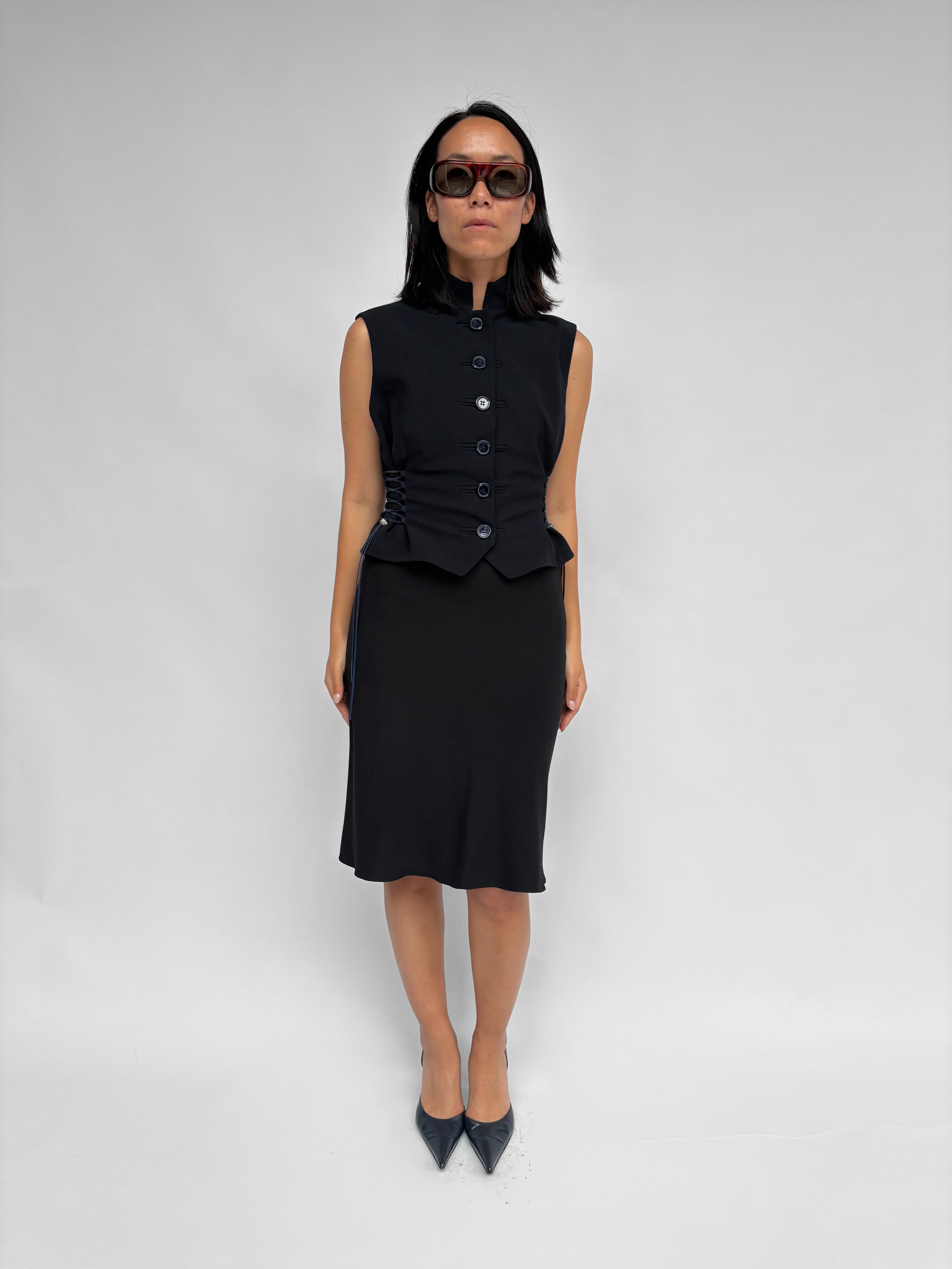 Piece No 50 — 
Dark Blue Waist-Cinching Gilet