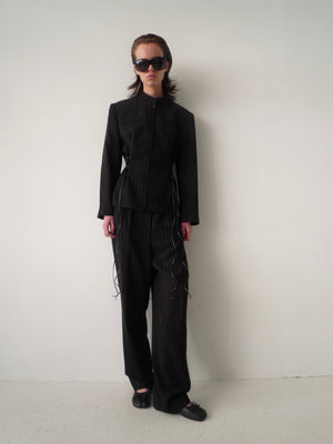 Pinstripe Suit Black