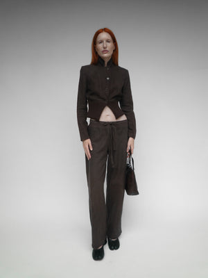 Cropped Bomber Brown
