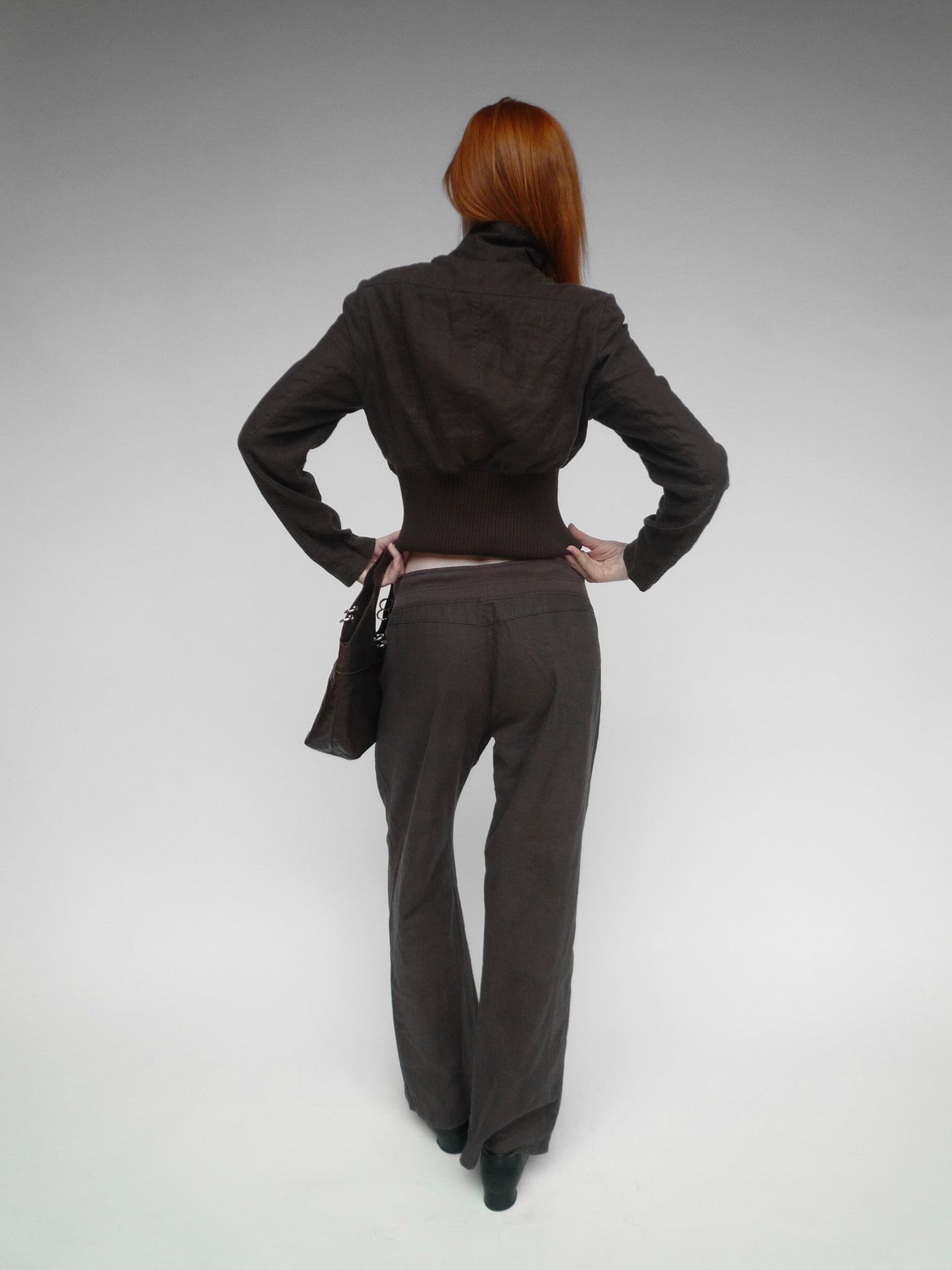 Cropped Bomber Brown