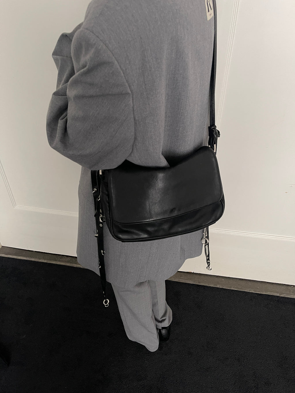 Crossbody Piercing Bag in Black