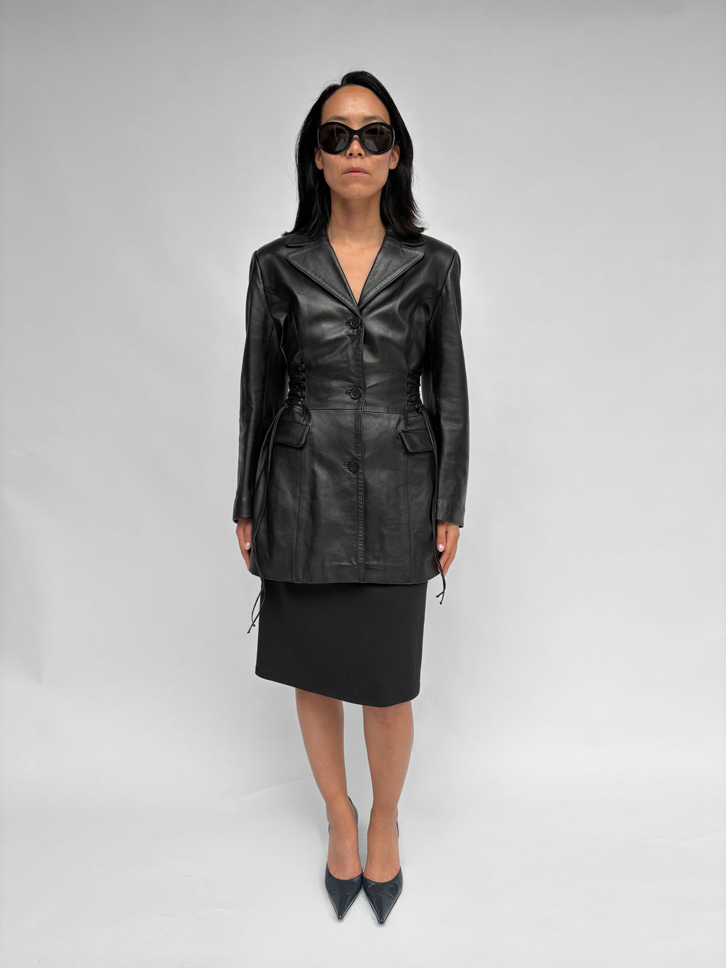Piece No 34 — Waist-Cinching Long Leather Jacket