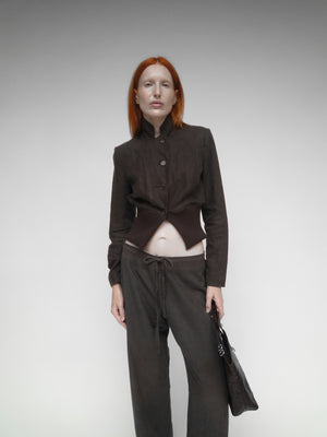 Cropped Bomber Brown