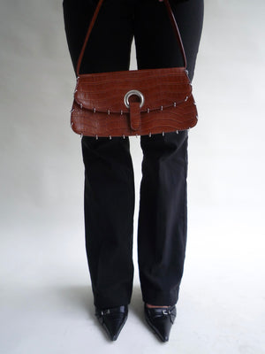 Leather Croco Piercing Bag