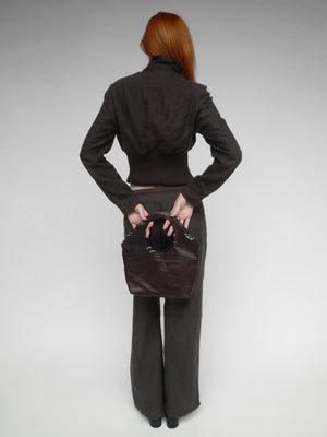 Cropped Bomber Brown
