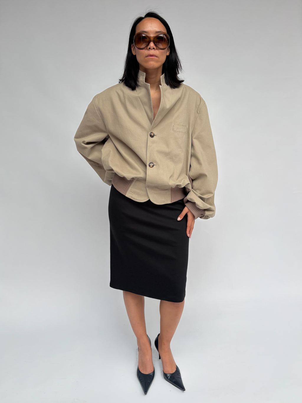 Piece No 35 — Sand Denim Bomber Jacket