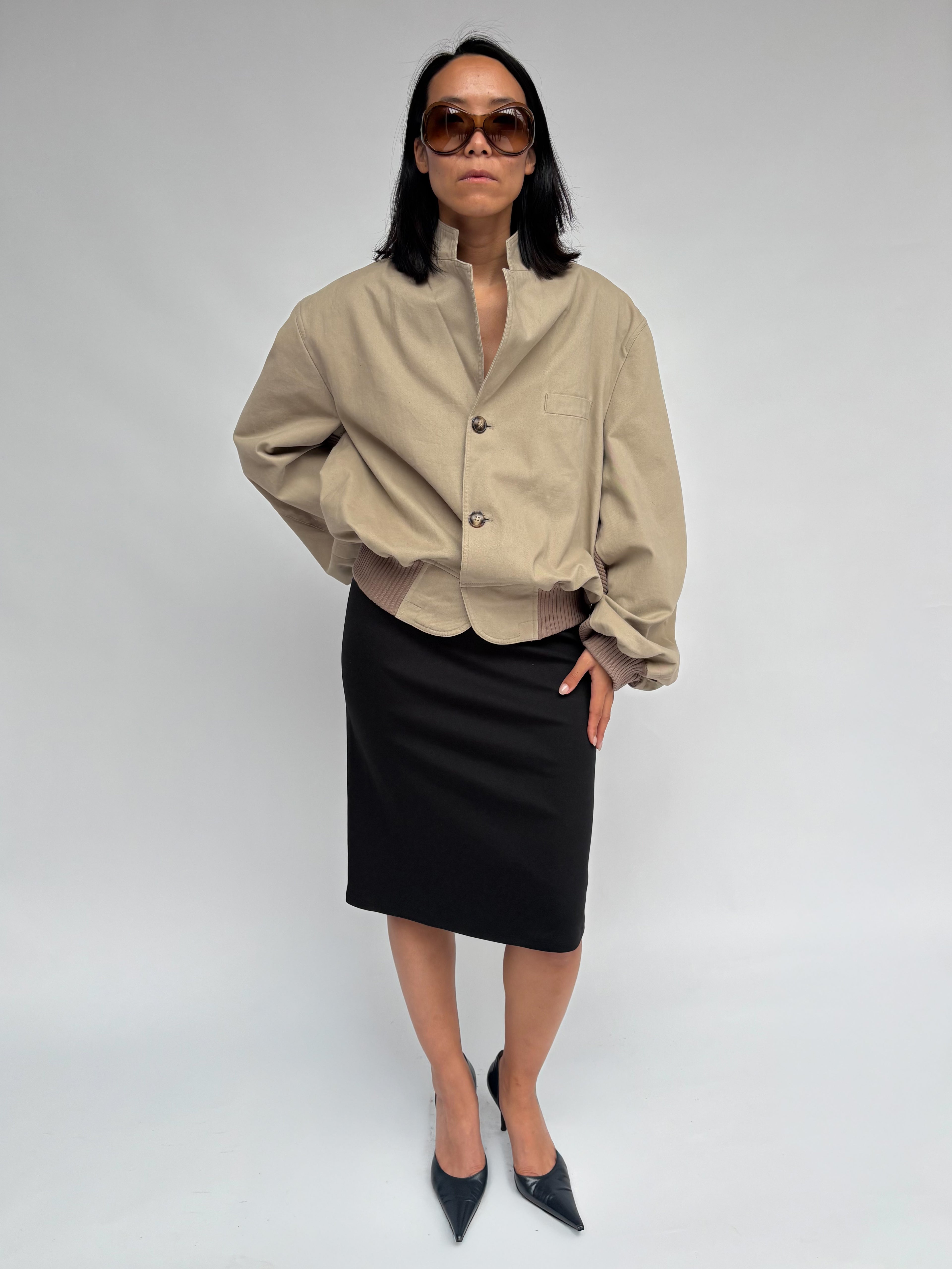 Piece No 35 — Sand Denim Bomber Jacket