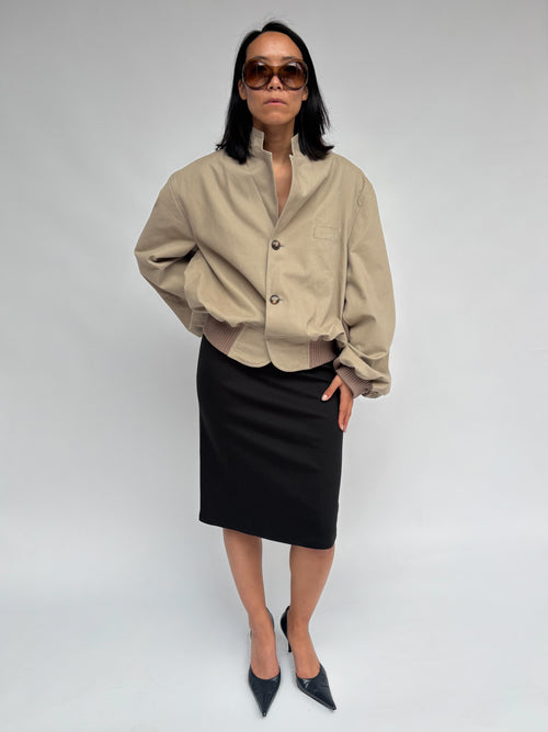 Piece No 35 — Sand Denim Bomber Jacket