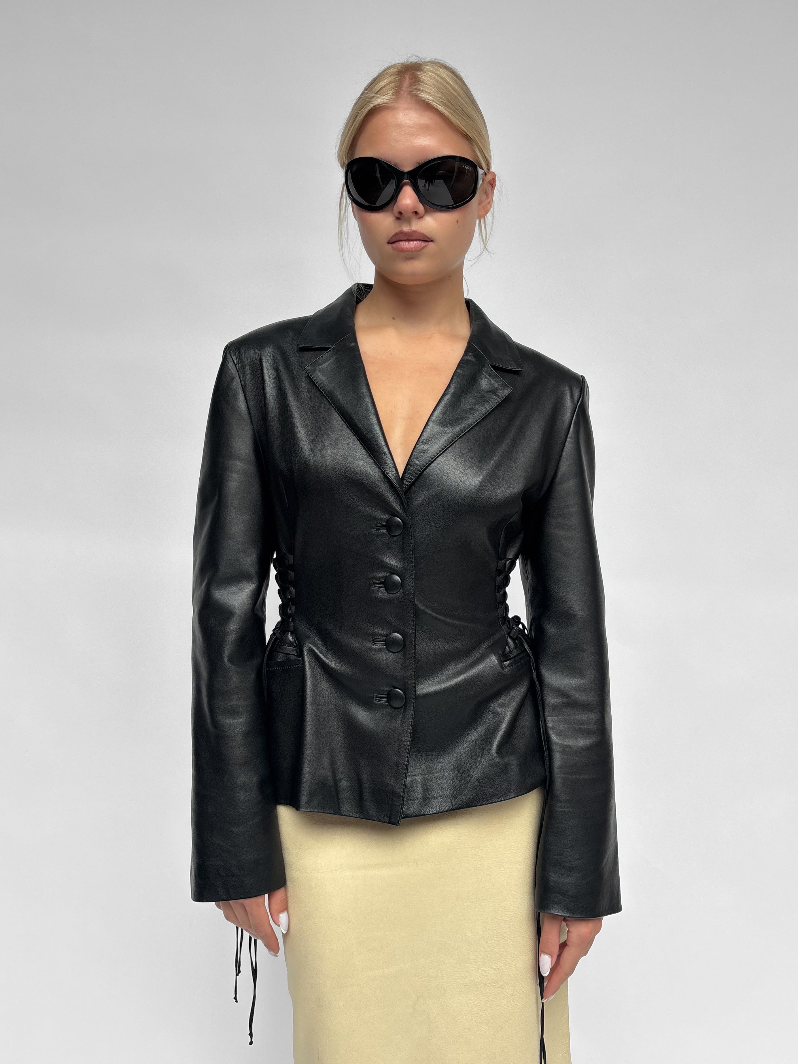 Piece No — The Leather Lace Up Jacket