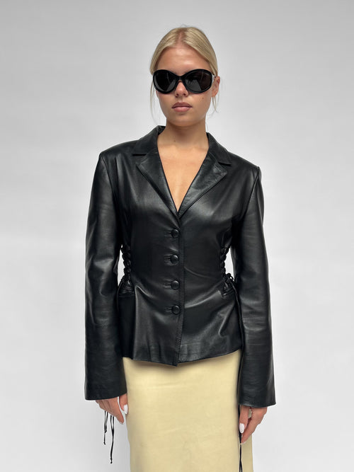 Piece No — The Leather Lace Up Jacket