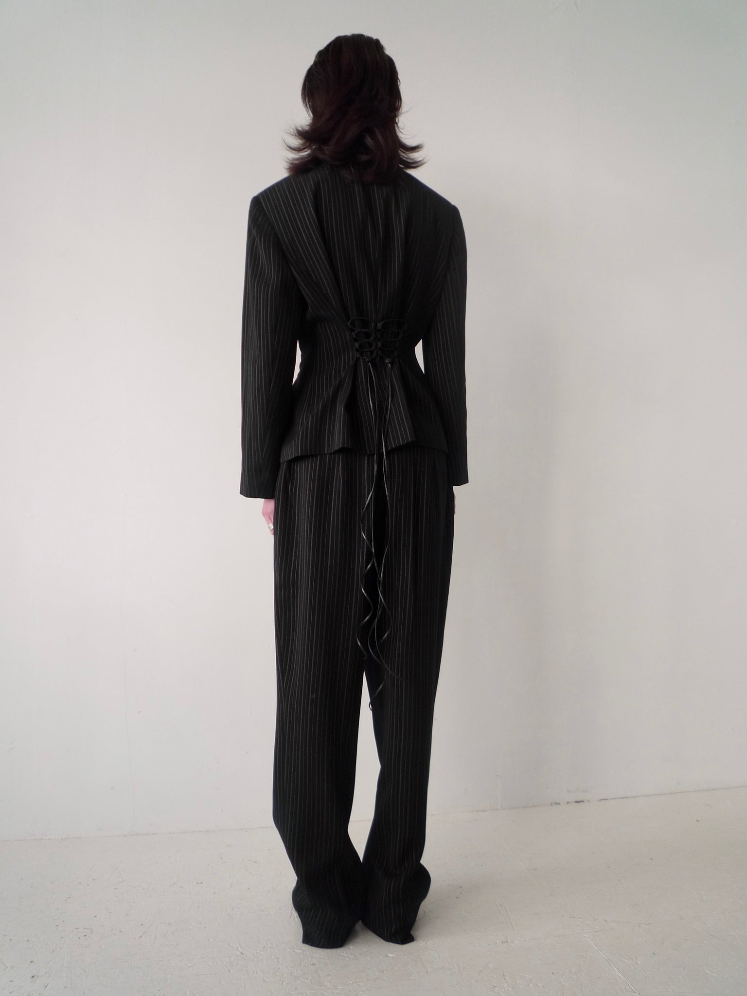Pinstripe Suit Black