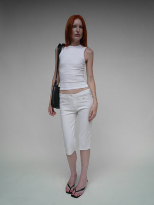 Button Trousers White