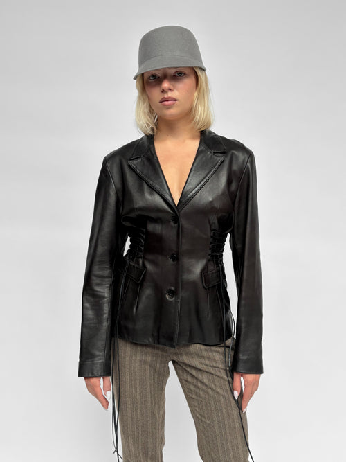 Piece No — The Leather Lace Up Jacket