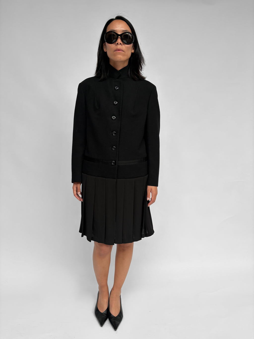 Piece No 37 — Black Pleated Blazer Dress