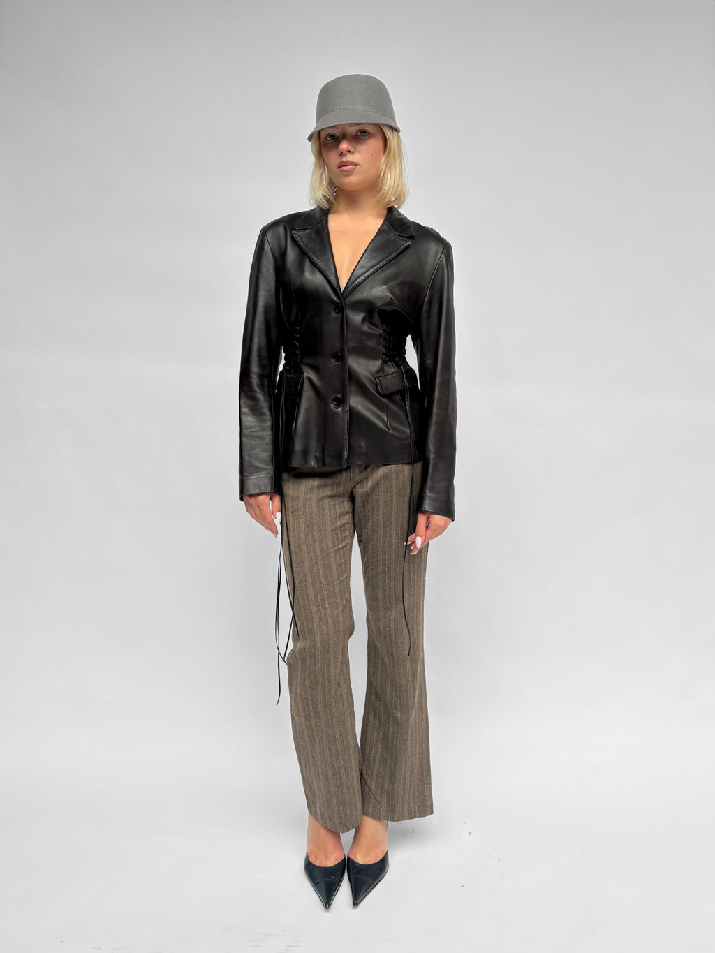 Piece No — The Leather Lace Up Jacket