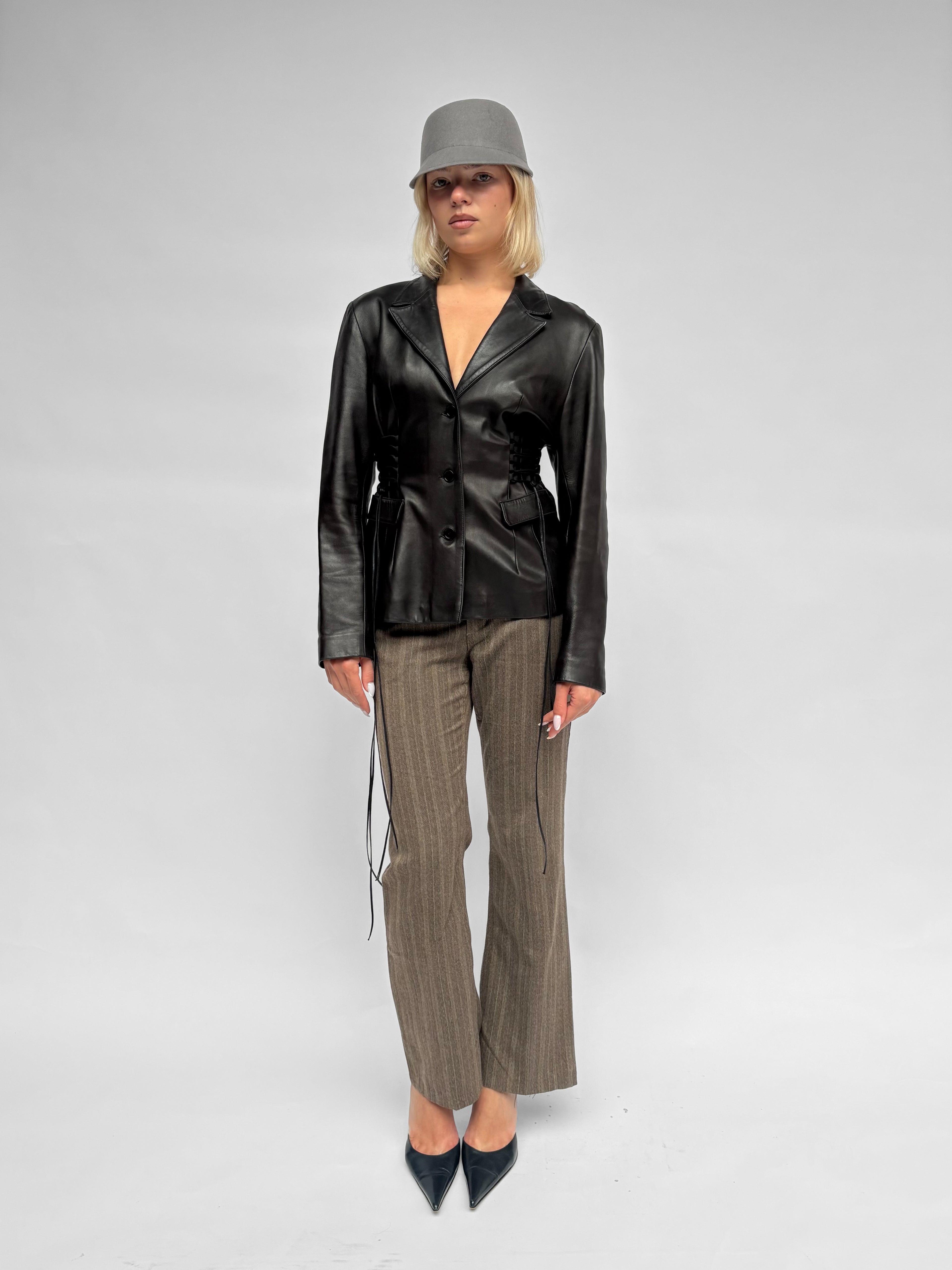 Piece No — The Leather Lace Up Jacket