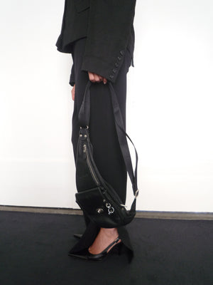 Black Leather Piercing Bag