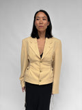 Piece No 40 — Eggshell Waist-Cinching Cropped Blazer