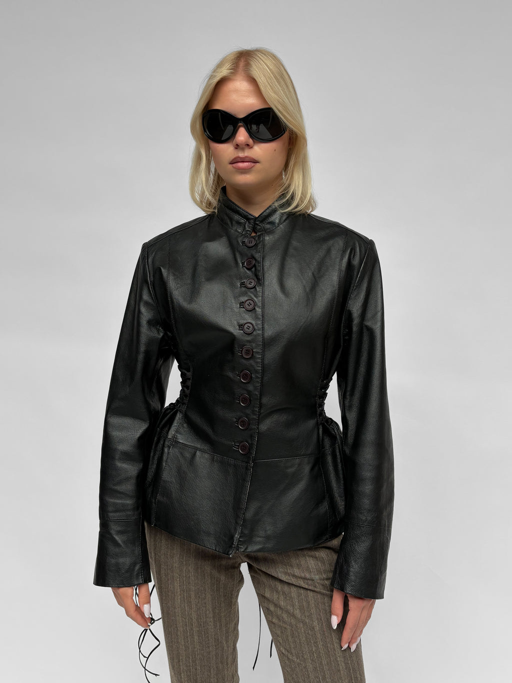Piece No — The Leather Lace Up Jacket