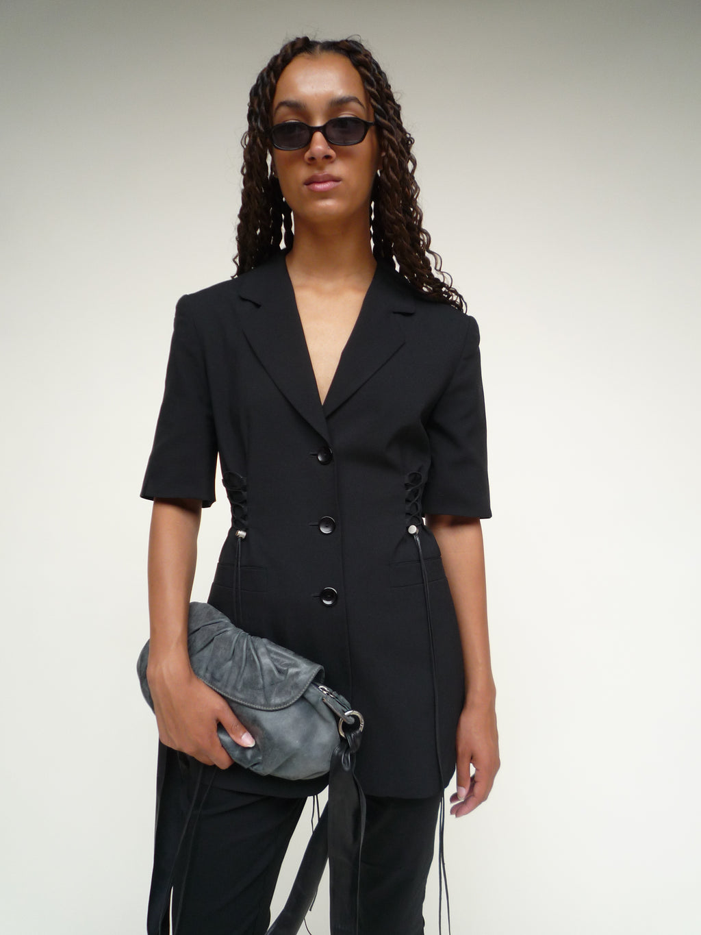 Short Sleeve Black Blazer
