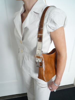 Cow Hair Belt Leather Bag