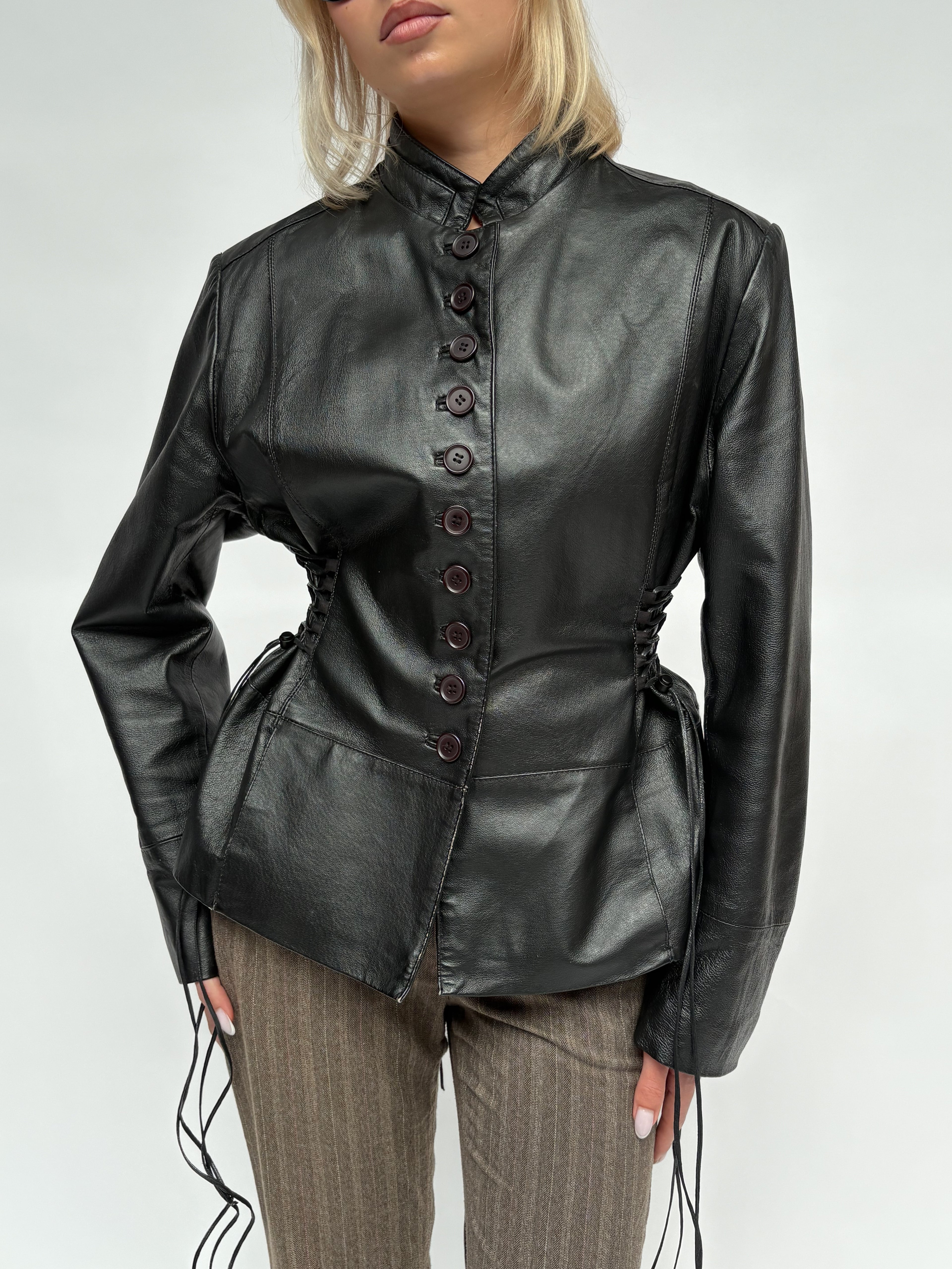 Piece No — The Leather Lace Up Jacket