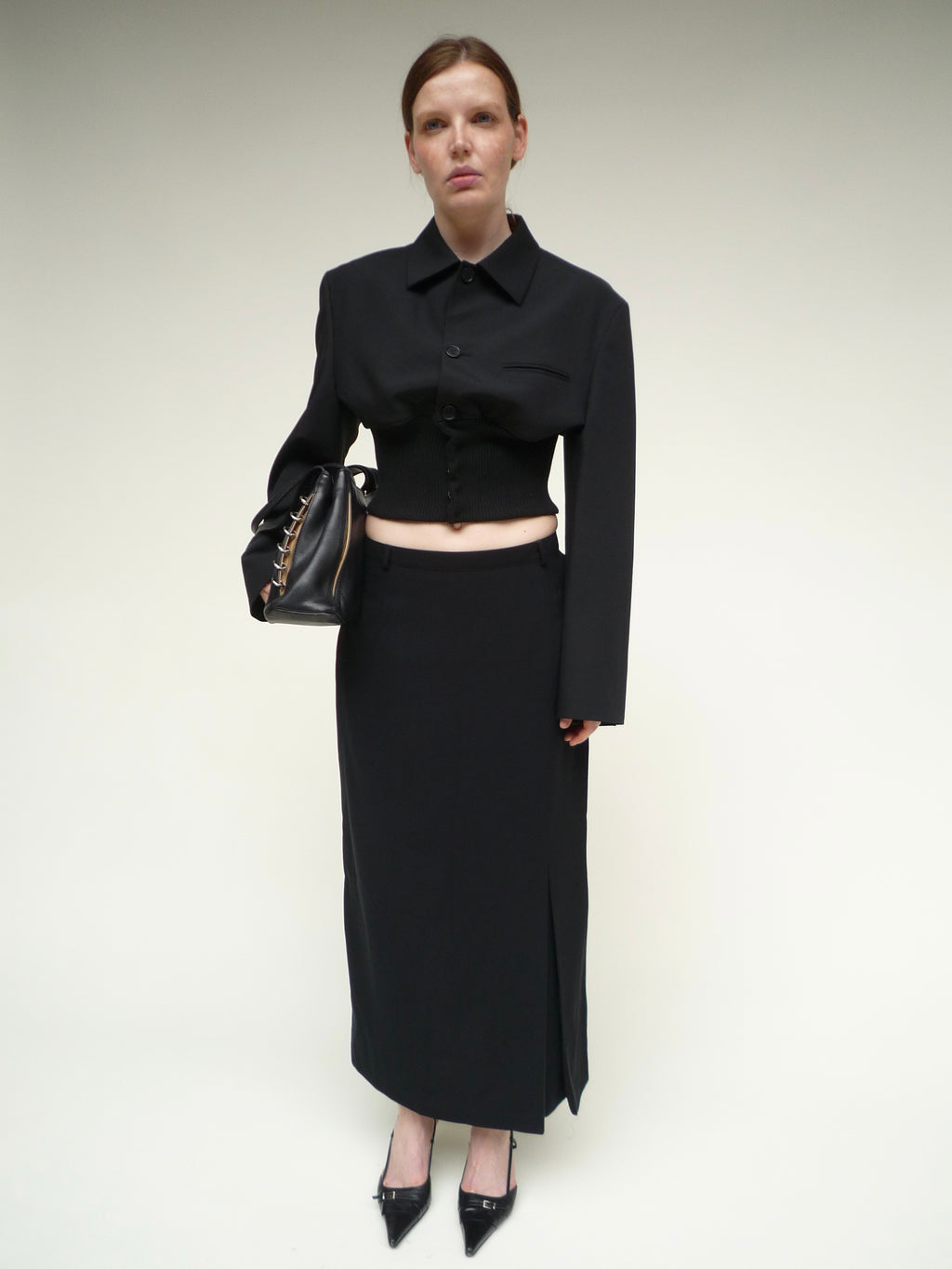 Cropped Black Bomber