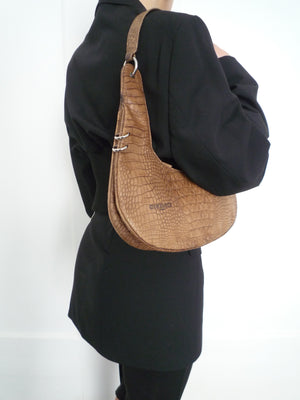 Croc Light Brown Leather Bag