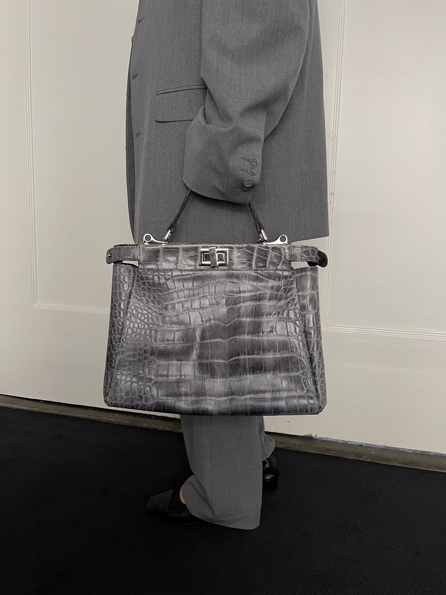 Croc Handbag with Pouch