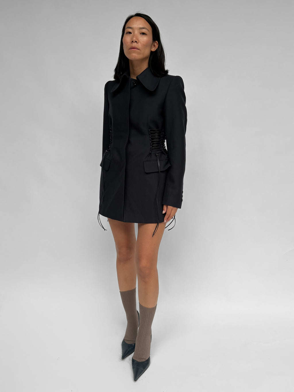 Piece No 44 — Dark Blue Waist-Cinching Blazer Dress