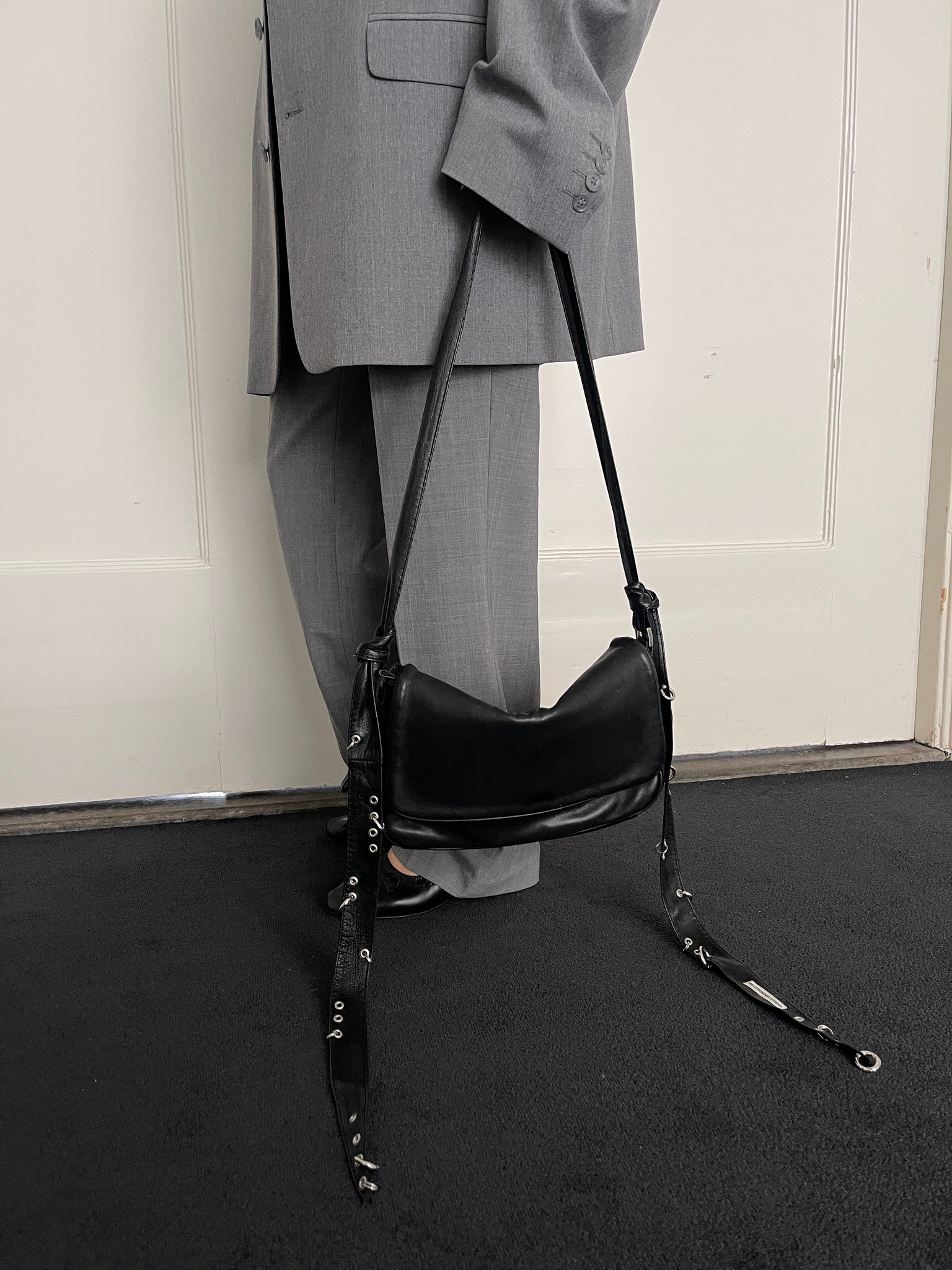 Crossbody Piercing Bag in Black