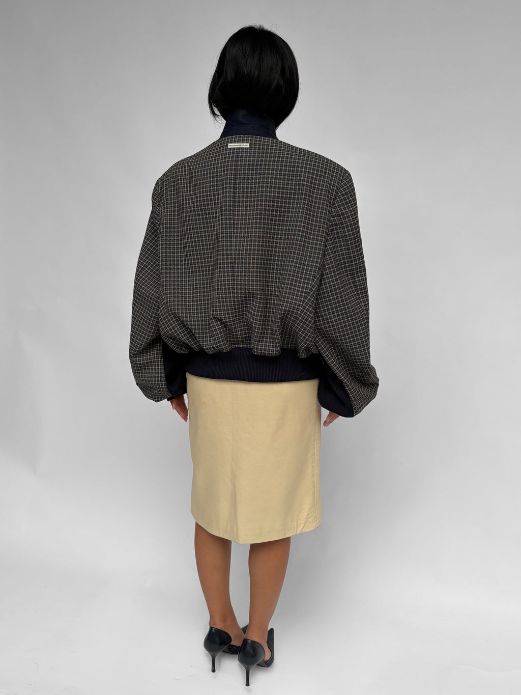 Piece No 38 — Dark Blue Check Bomber Jacket
