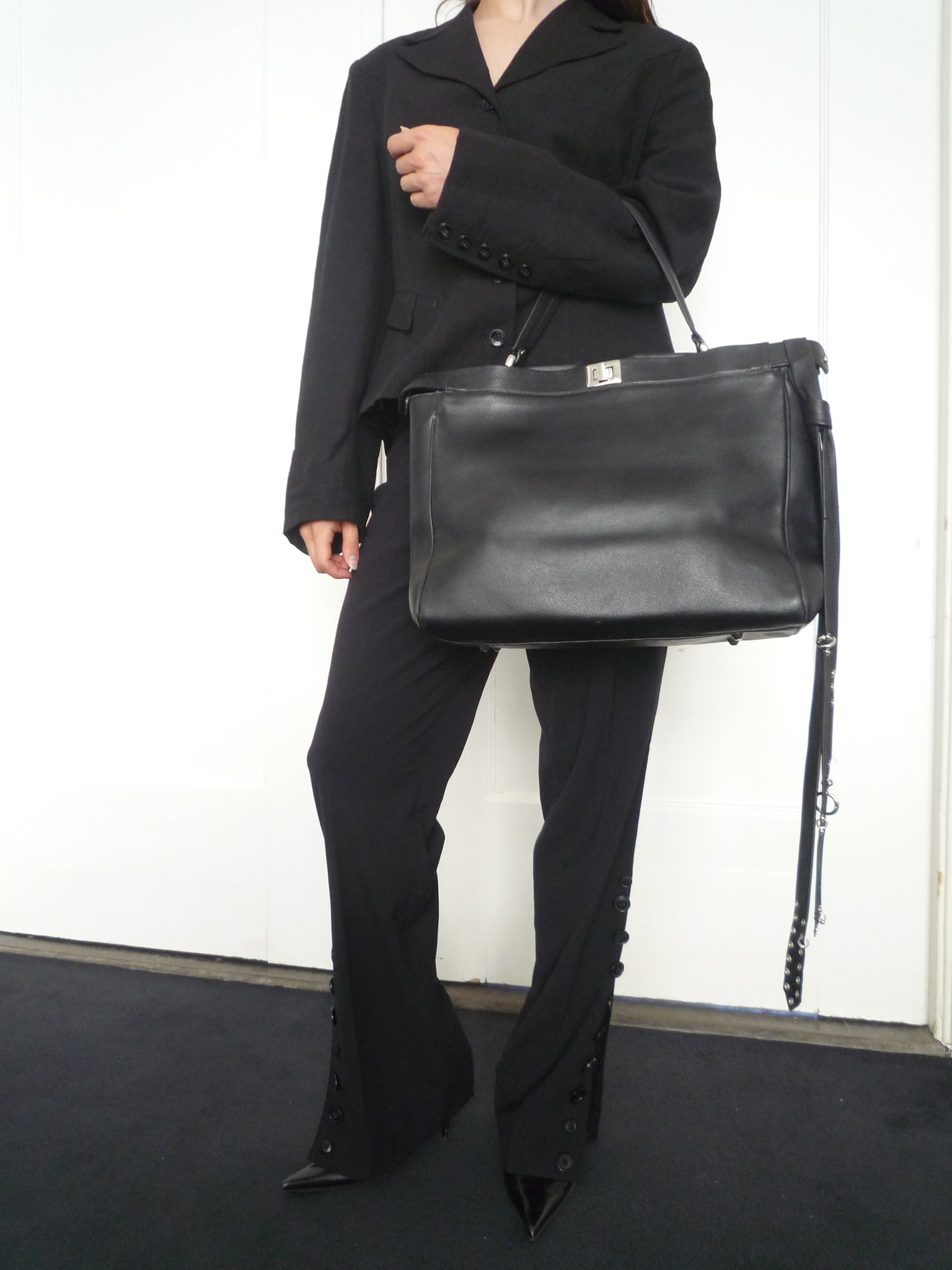 Black Leather Hand Bag